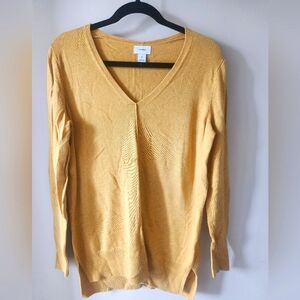 Mustard Yellow V-neck Knit, Medium